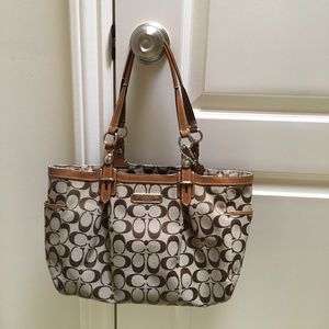 Brown Coach Signature Tote